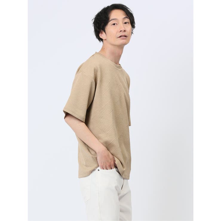 ジオメトリックジャガード クルーネック半袖Tシャツ | TAKA-Q MEN | 詳細画像13 