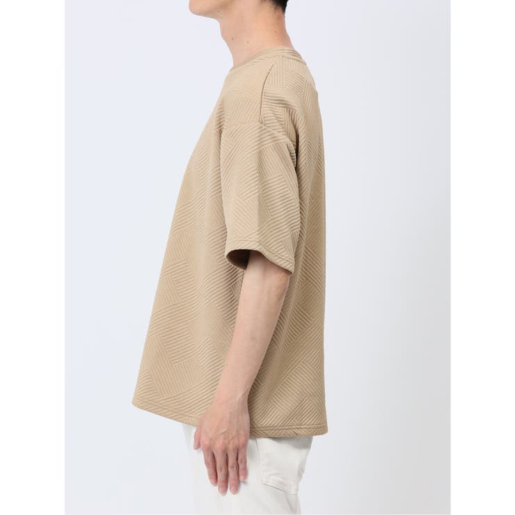 ジオメトリックジャガード クルーネック半袖Tシャツ | TAKA-Q MEN | 詳細画像16 
