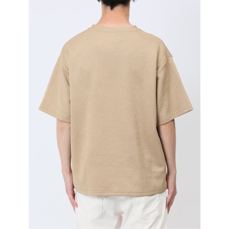 ジオメトリックジャガード クルーネック半袖Tシャツ | TAKA-Q MEN | 詳細画像17 