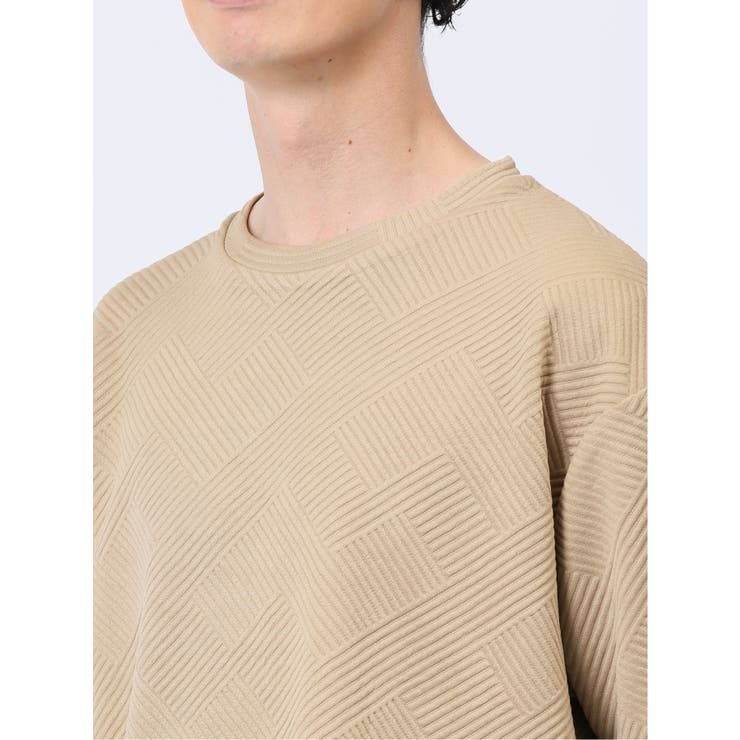 ジオメトリックジャガード クルーネック半袖Tシャツ | TAKA-Q MEN | 詳細画像18 