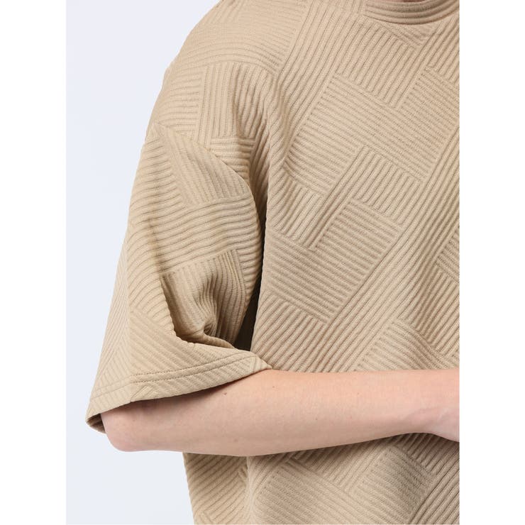 ジオメトリックジャガード クルーネック半袖Tシャツ | TAKA-Q MEN | 詳細画像19 