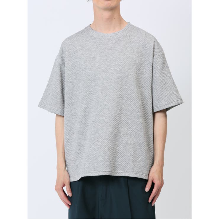 ジオメトリックジャガード クルーネック半袖Tシャツ | TAKA-Q MEN | 詳細画像6 