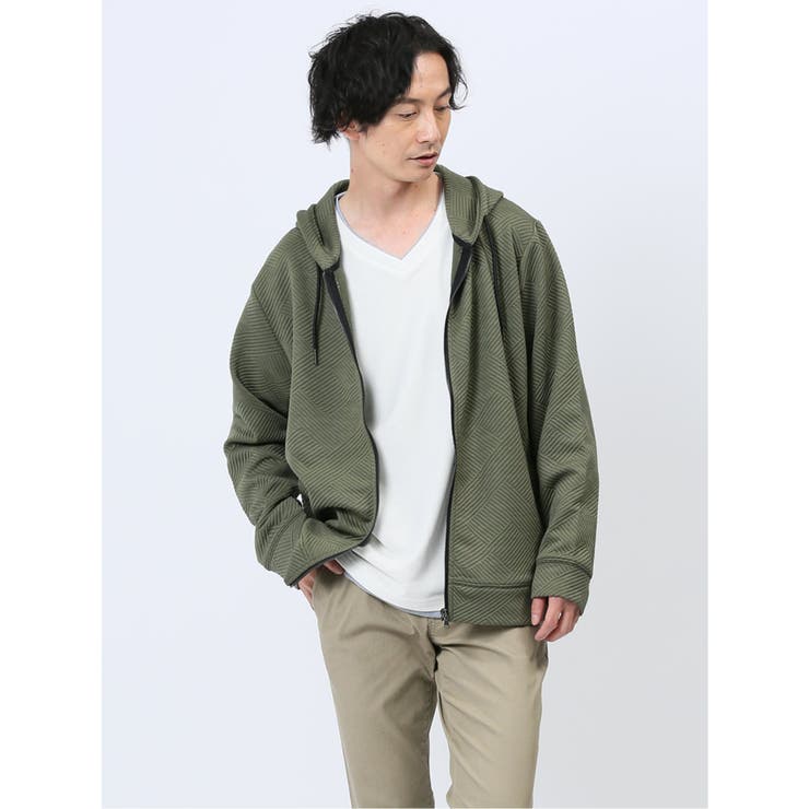 ジオメトリックジャガード フルZIPパーカー | TAKA-Q MEN | 詳細画像1 