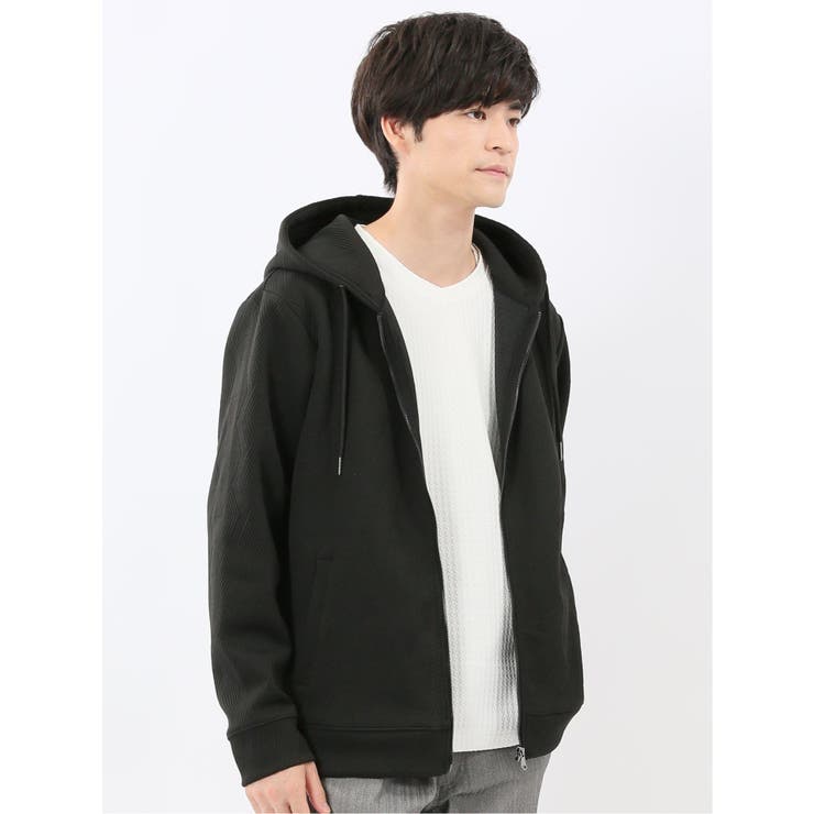 ふくれジャガード 長袖フルジップパーカー | TAKA-Q MEN | 詳細画像14 