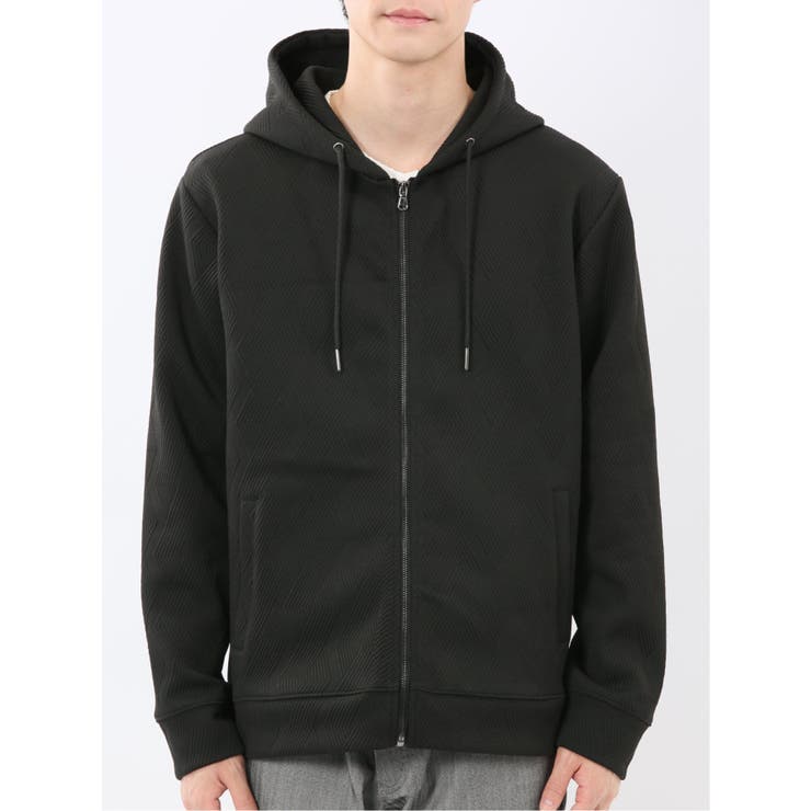 ふくれジャガード 長袖フルジップパーカー | TAKA-Q MEN | 詳細画像16 