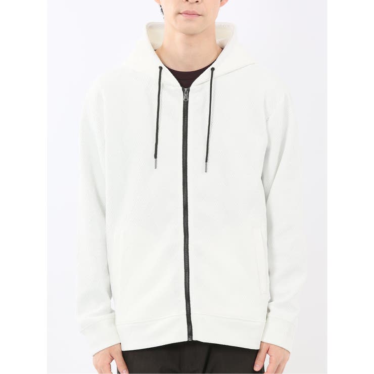 ふくれジャガード 長袖フルジップパーカー | TAKA-Q MEN | 詳細画像6 