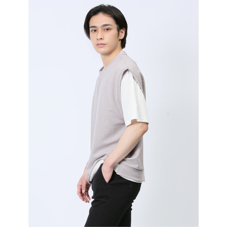 クルーネックベスト&半袖Tシャツ アンサンブル | TAKA-Q MEN | 詳細画像14 
