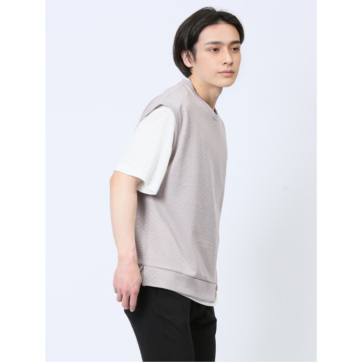 クルーネックベスト&半袖Tシャツ アンサンブル | TAKA-Q MEN | 詳細画像16 