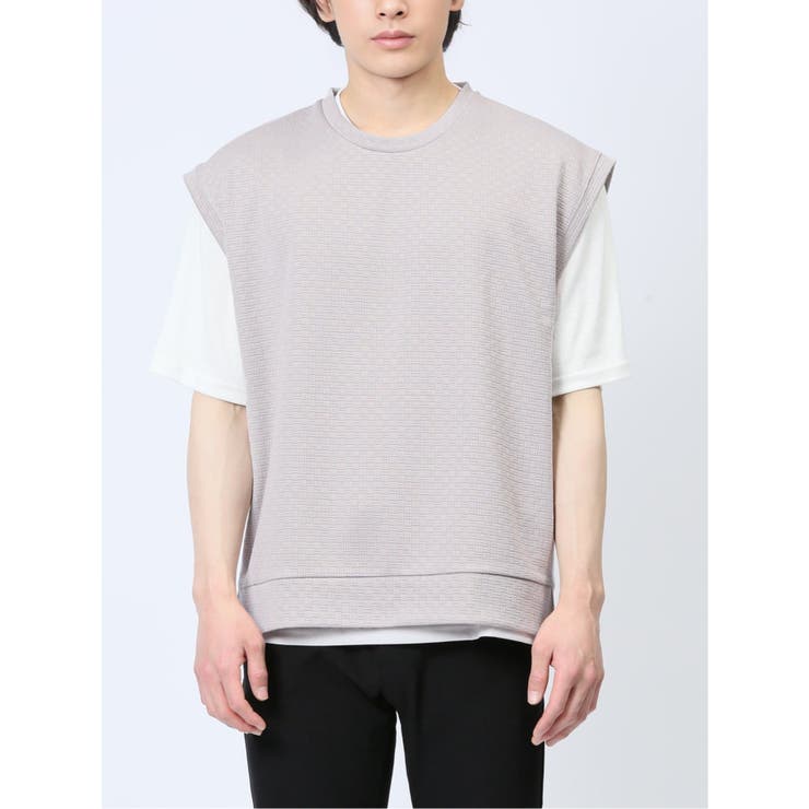 クルーネックベスト&半袖Tシャツ アンサンブル | TAKA-Q MEN | 詳細画像17 