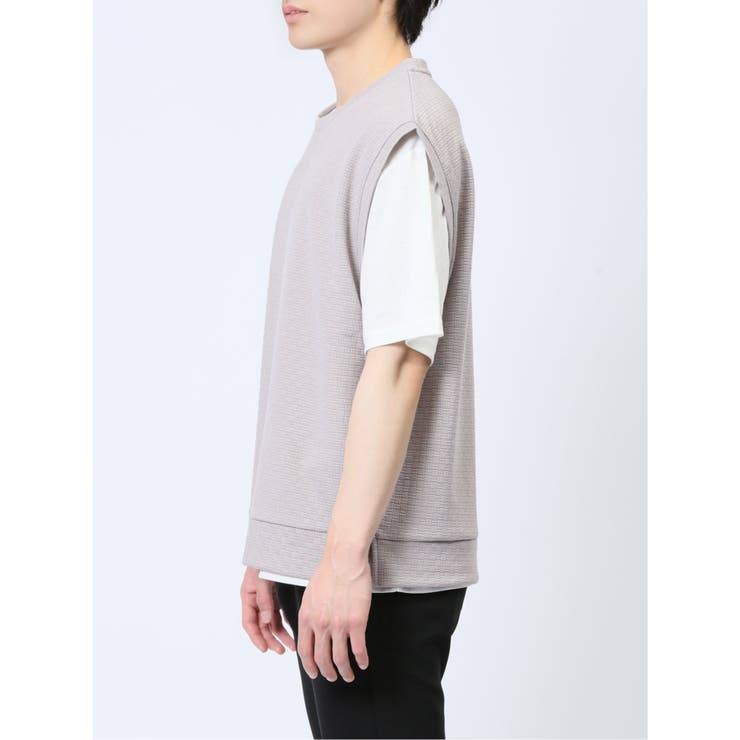 クルーネックベスト&半袖Tシャツ アンサンブル | TAKA-Q MEN | 詳細画像18 