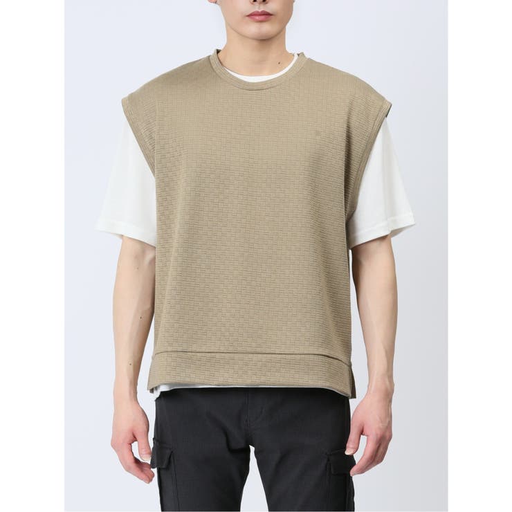 クルーネックベスト&半袖Tシャツ アンサンブル | TAKA-Q MEN | 詳細画像6 