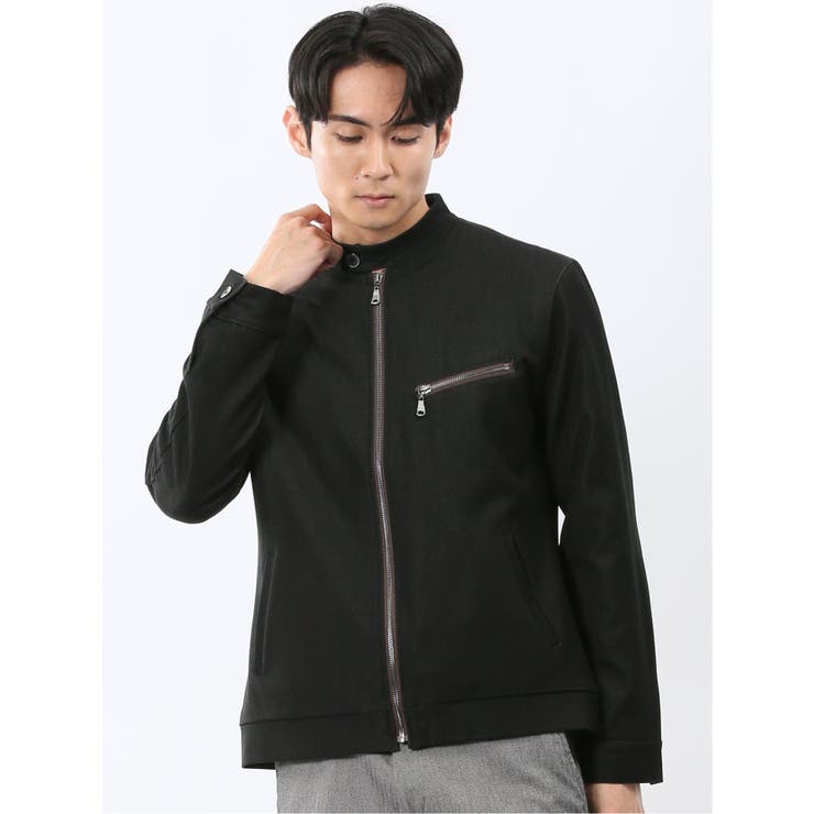 ストレッチ デニムジャージ シングル ライダース | TAKA-Q MEN | 詳細画像1 