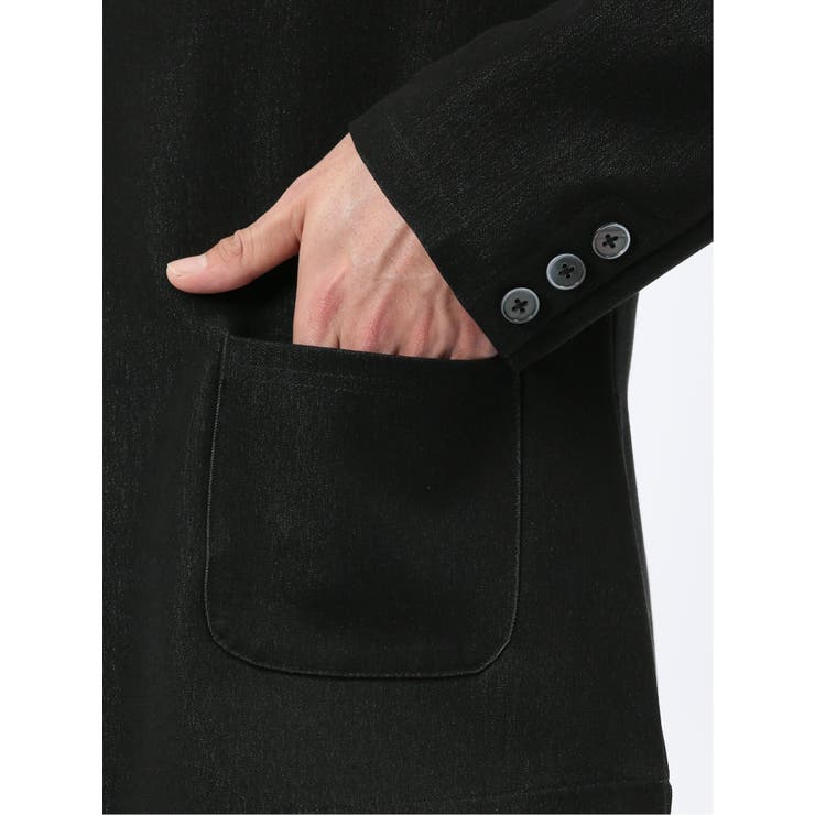 ストレッチ デニムジャージ 1ボタン ジャケット | TAKA-Q MEN | 詳細画像10 