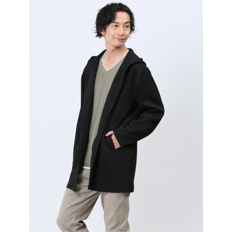 ふくれチェックジャガード フーディガン | TAKA-Q MEN | 詳細画像1 