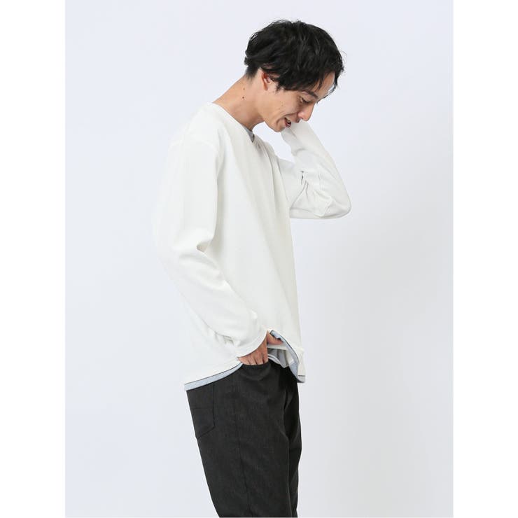 ダイアゴナル フェイクVネック長袖Tシャツ | TAKA-Q MEN | 詳細画像4 