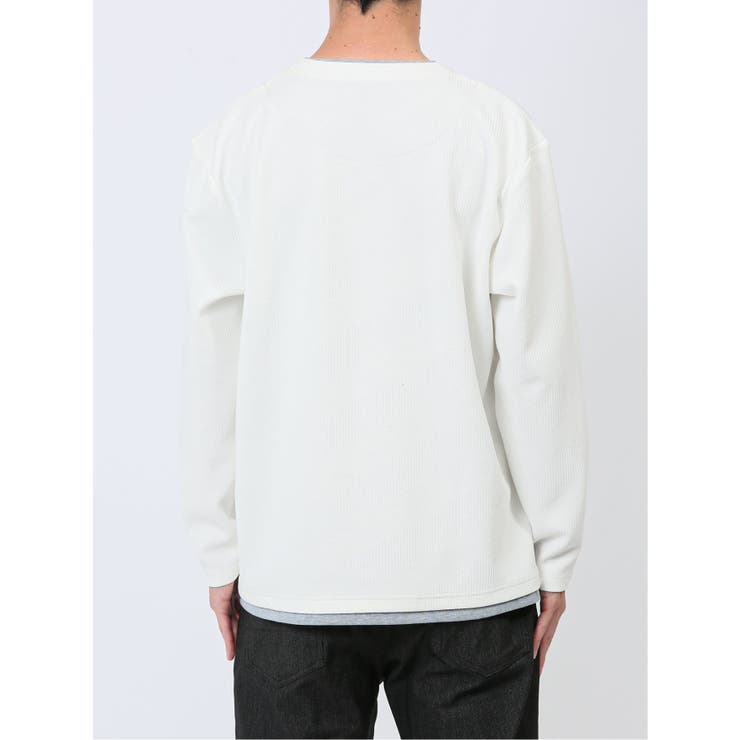 ダイアゴナル フェイクVネック長袖Tシャツ | TAKA-Q MEN | 詳細画像8 