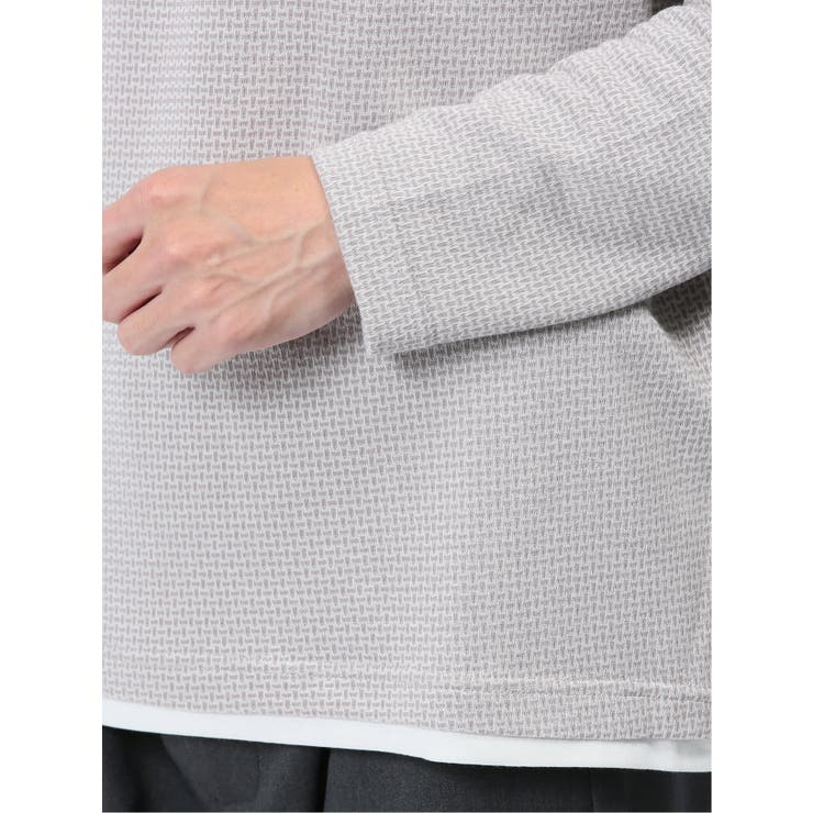 メランジジャガード フェイクVネック長袖Tシャツ | TAKA-Q MEN | 詳細画像10 