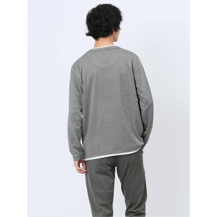 メランジジャガード フェイクVネック長袖Tシャツ | TAKA-Q MEN | 詳細画像13 