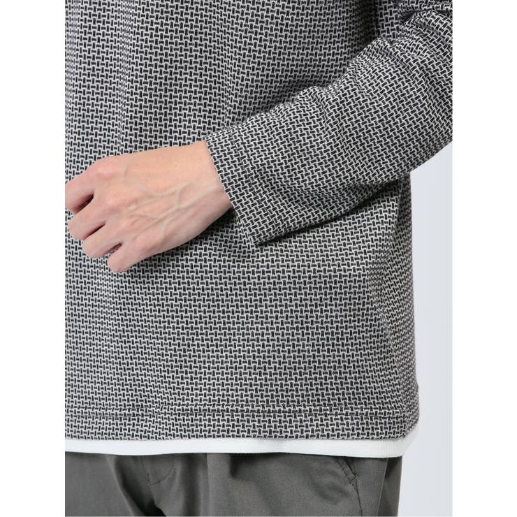 メランジジャガード フェイクVネック長袖Tシャツ | TAKA-Q MEN | 詳細画像20 