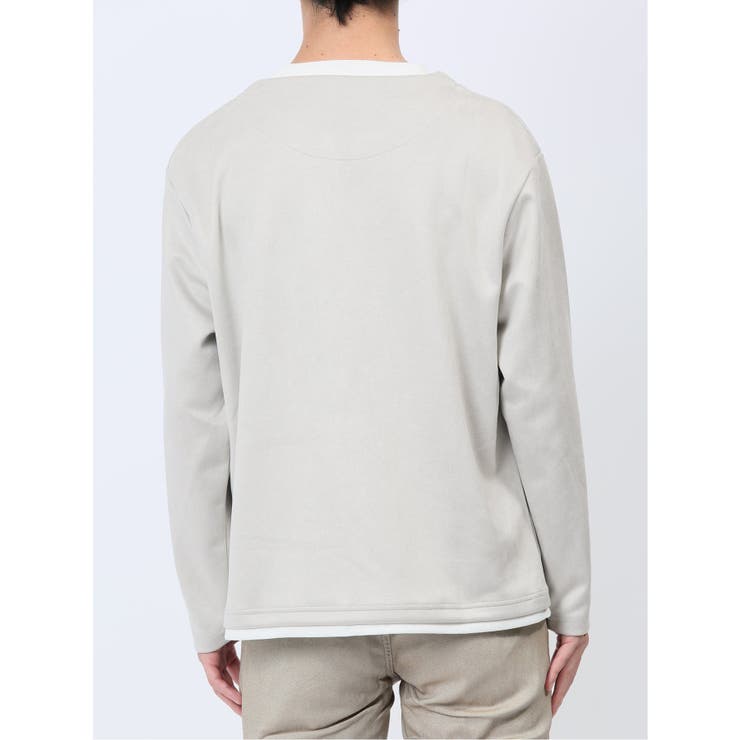 カットスエード フェイクキーネック長袖Tシャツ | TAKA-Q MEN | 詳細画像8 