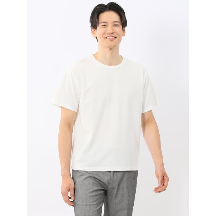 スラブ天竺 クルーネック半袖Tシャツ | TAKA-Q MEN | 詳細画像1 
