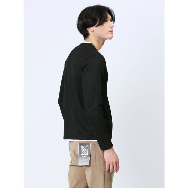 ワッフル裏起毛 フェイクVネック長袖Tシャツ | TAKA-Q MEN | 詳細画像23 