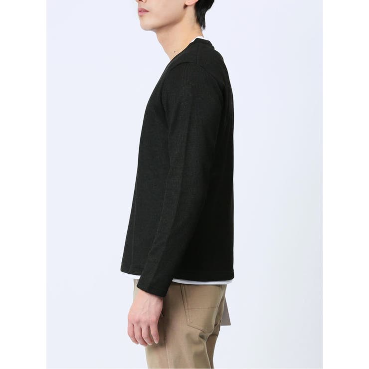 ワッフル裏起毛 フェイクVネック長袖Tシャツ | TAKA-Q MEN | 詳細画像25 