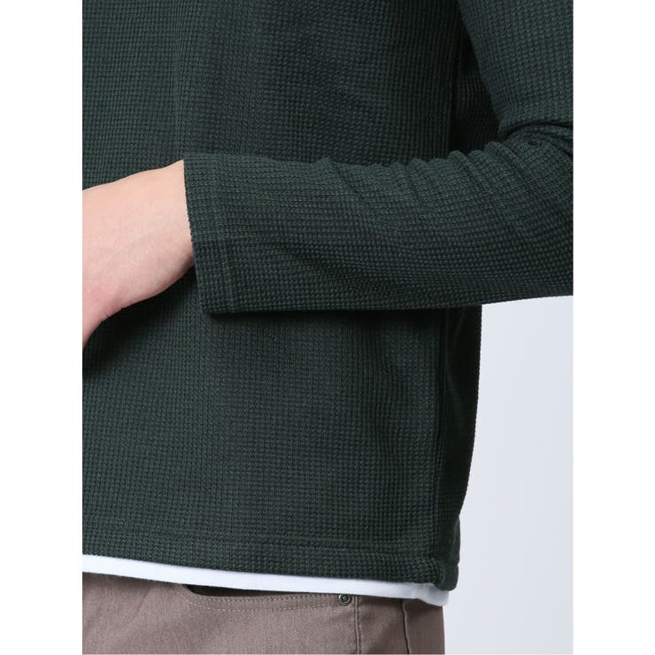 ワッフル裏起毛 フェイクVネック長袖Tシャツ | TAKA-Q MEN | 詳細画像37 