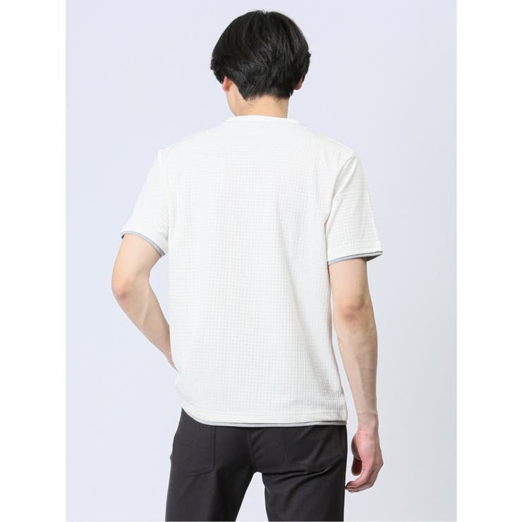 リンクス千鳥 フェイククルーネック半袖Tシャツ | TAKA-Q MEN | 詳細画像16 