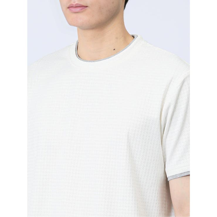 リンクス千鳥 フェイククルーネック半袖Tシャツ | TAKA-Q MEN | 詳細画像22 