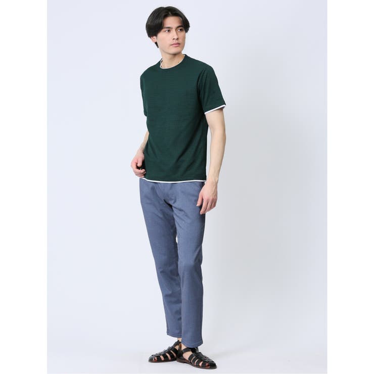 リンクス千鳥 フェイククルーネック半袖Tシャツ | TAKA-Q MEN | 詳細画像28 