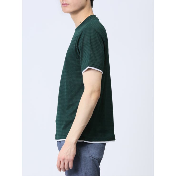 リンクス千鳥 フェイククルーネック半袖Tシャツ | TAKA-Q MEN | 詳細画像30 