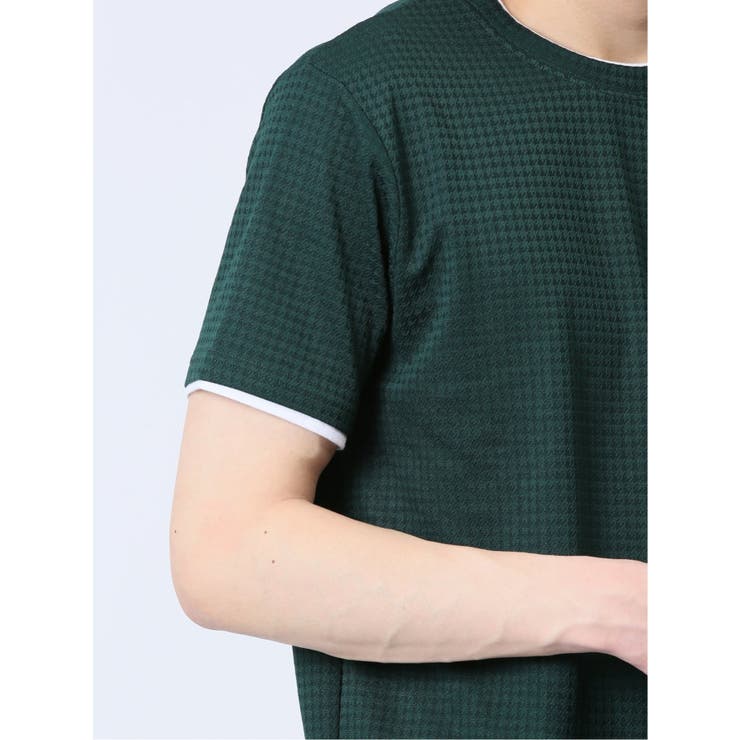 リンクス千鳥 フェイククルーネック半袖Tシャツ | TAKA-Q MEN | 詳細画像33 