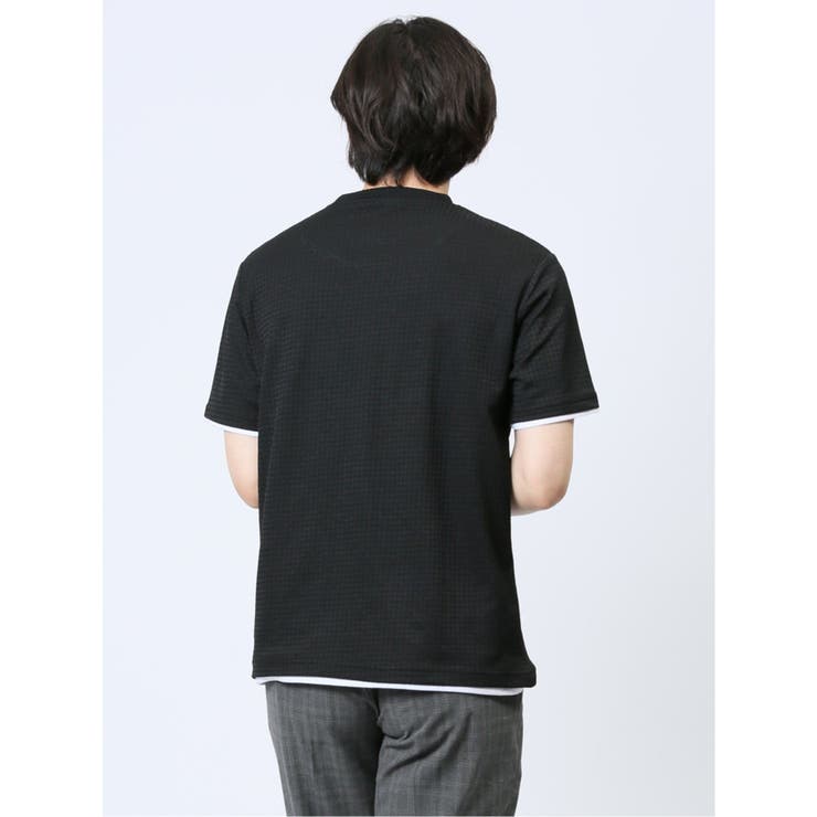 リンクス千鳥 フェイククルーネック半袖Tシャツ | TAKA-Q MEN | 詳細画像6 