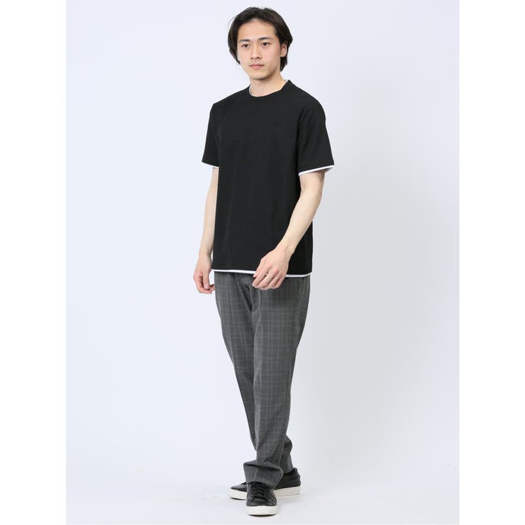 リンクス千鳥 フェイククルーネック半袖Tシャツ | TAKA-Q MEN | 詳細画像8 