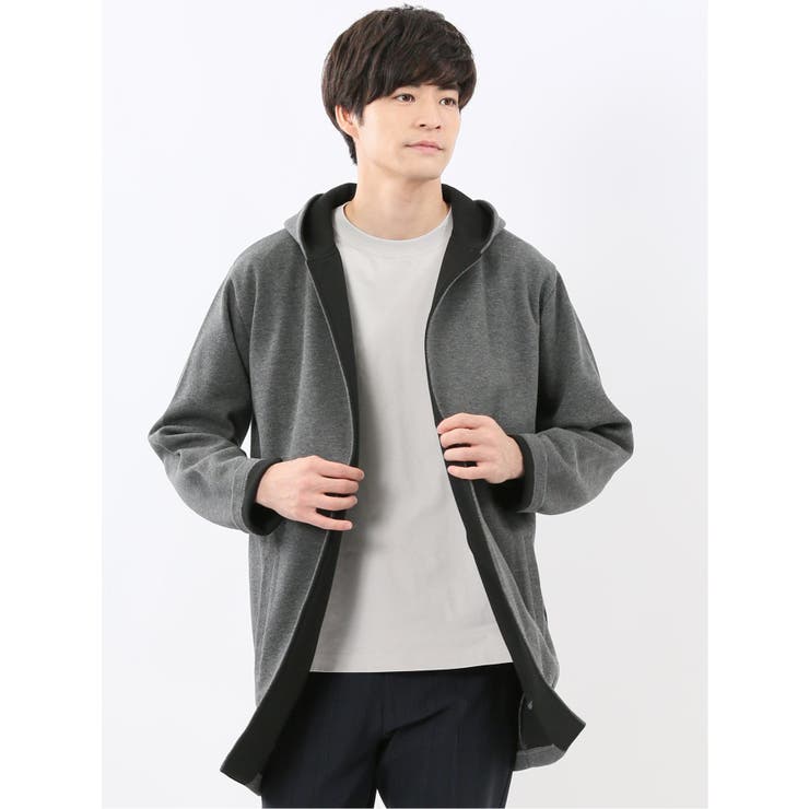 06グレー | ダブルフェイスカノコ フーディガン | TAKA-Q MEN