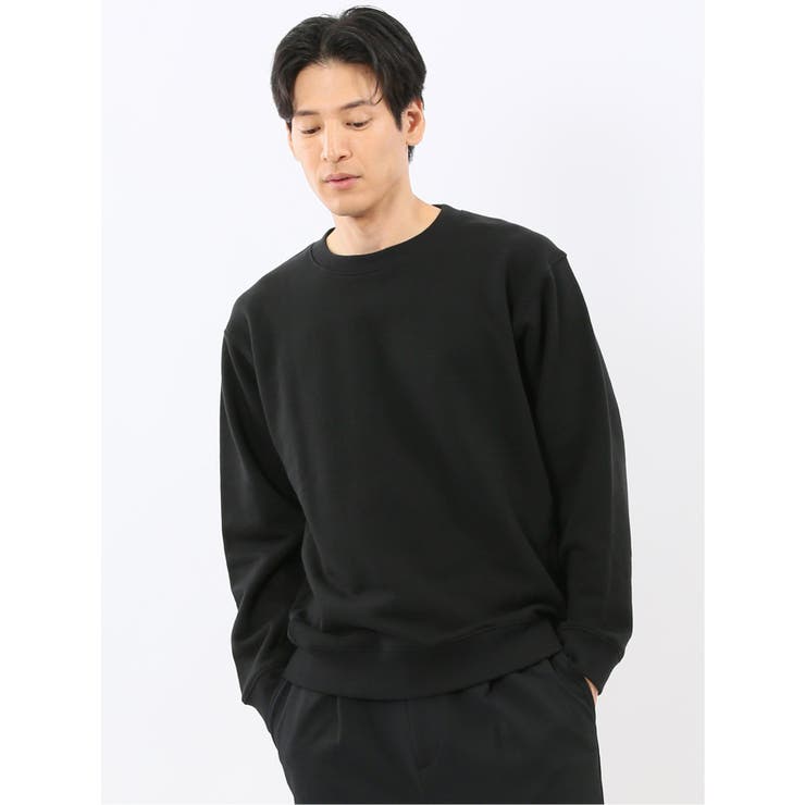 05黒 | コットン裏毛 クルートレーナー | TAKA-Q MEN