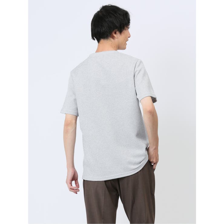 杢ワッフル クルーネック半袖Tシャツ | TAKA-Q MEN | 詳細画像3 