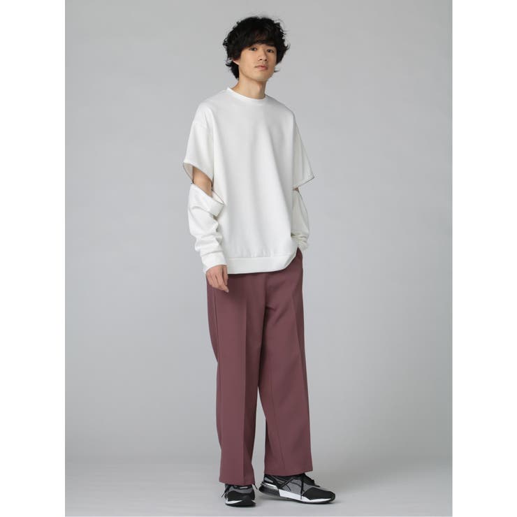 袖着脱 クルーネック 長袖ルーズインナー[品番：TKQJ0013986]｜TAKA-Q