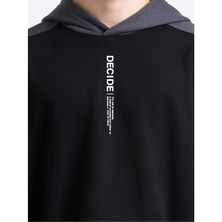 ポンチ配色切替ベルト使い半袖BIGパーカー | TAKA-Q MEN | 詳細画像7 