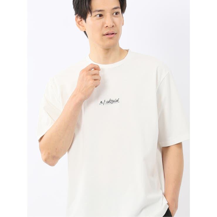 綿100% ロゴ刺繍 クルーネック半袖Tシャツ | TAKA-Q MEN | 詳細画像1 