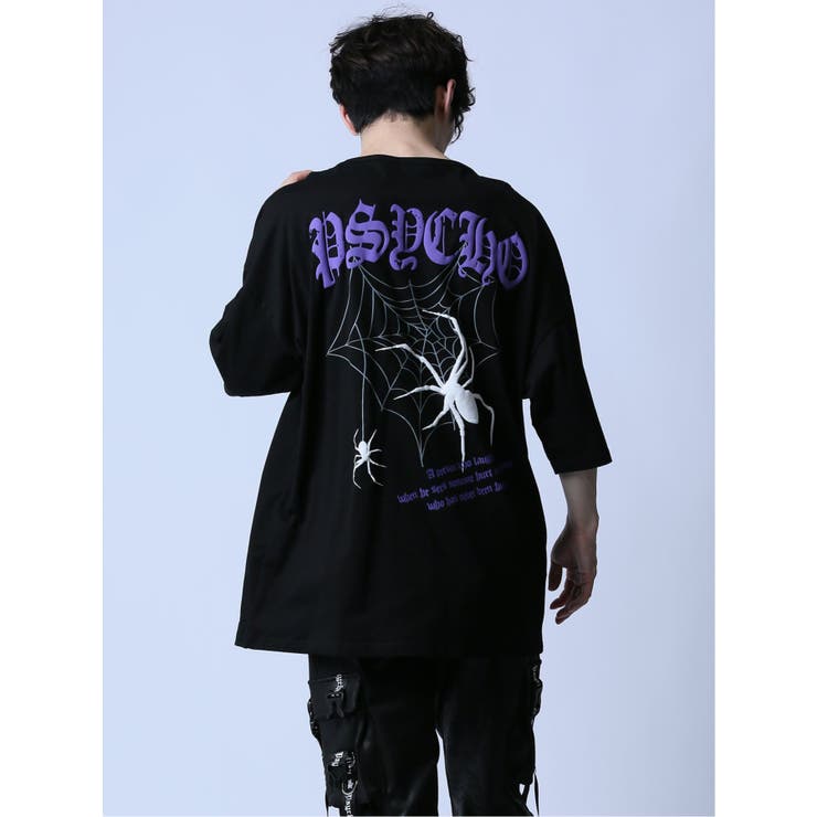 SD×PSYCHONATION チェーン付き スパイダー クルー半袖Tシャツ