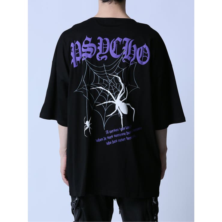 SD×PSYCHONATION チェーン付き スパイダー クルー半袖Tシャツ