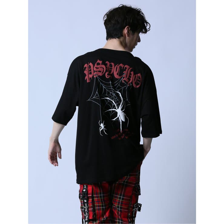 SD×PSYCHONATION チェーン付き スパイダー クルー半袖Tシャツ