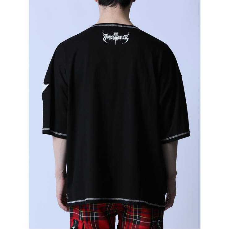 KINGLYMASK / ダブルトライアングル麻雀ビッグＴシャツ  黒 S-25-05-14-018-PU-TO-AS-ZS KMK 2025 SUMMER T COLLECTION】<BR>KMK ダブルトライアングル