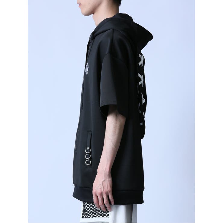 SD×PSYCHONATION うさ耳 フルZIP半袖パーカー[品番：TKQJ0022163