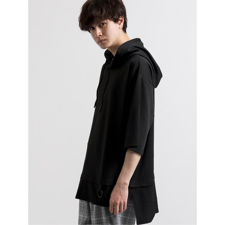 ポンチレイヤード7分袖プルパーカー[品番：TKQJ0008462]｜TAKA-Q