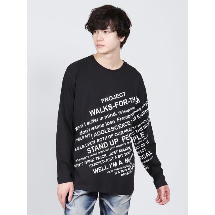 スラッシュロゴ クルーネック長袖ゆるtシャツ 品番 Tkqj Taka Q Men タカキュー のメンズ ファッション通販 Shoplist ショップリスト