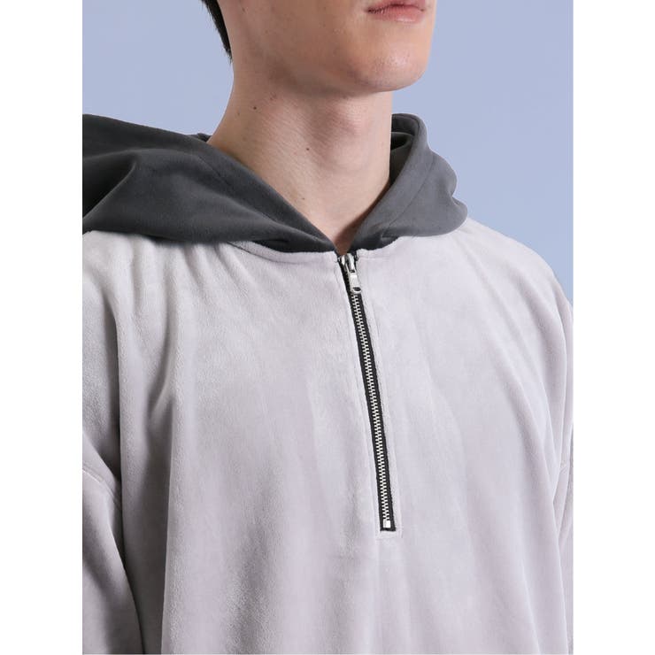 ベロアハーフZIP プルパーカー | TAKA-Q MEN | 詳細画像18 