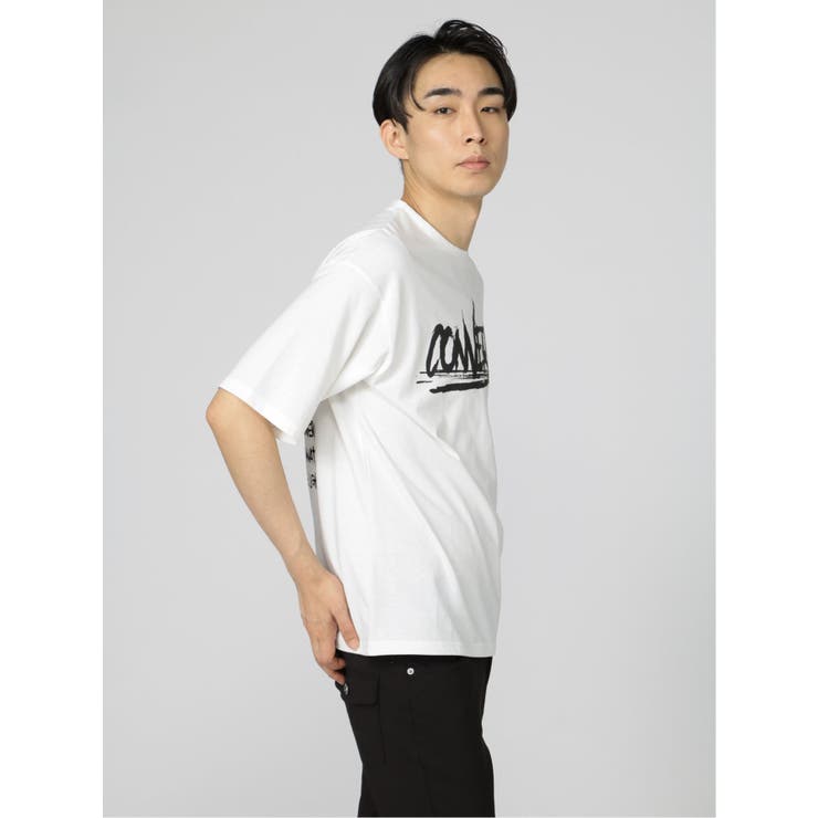 英字ロゴ クルーネック ルーズ半袖Tシャツ | TAKA-Q MEN | 詳細画像16 